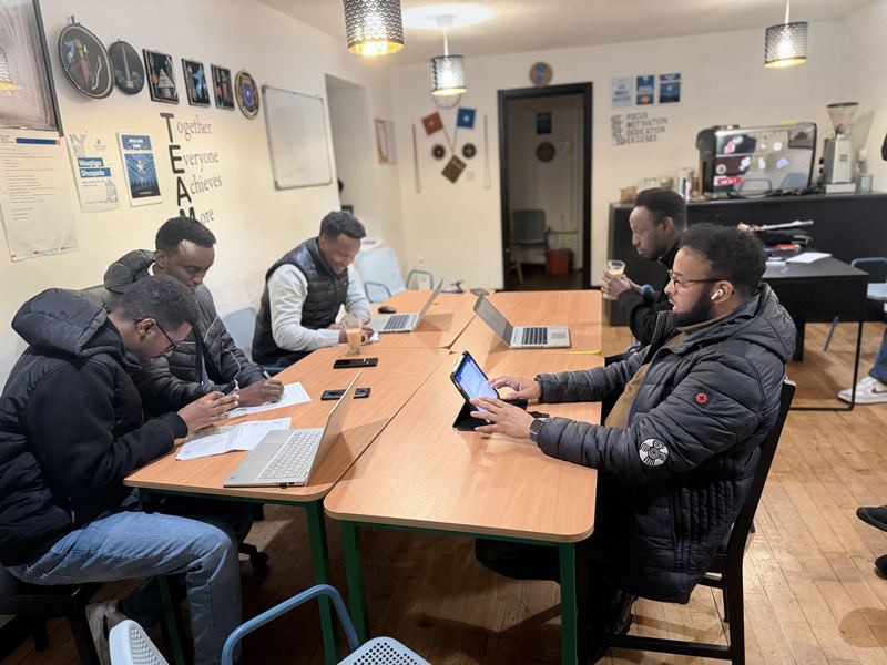 Volunteers at work in the Hub